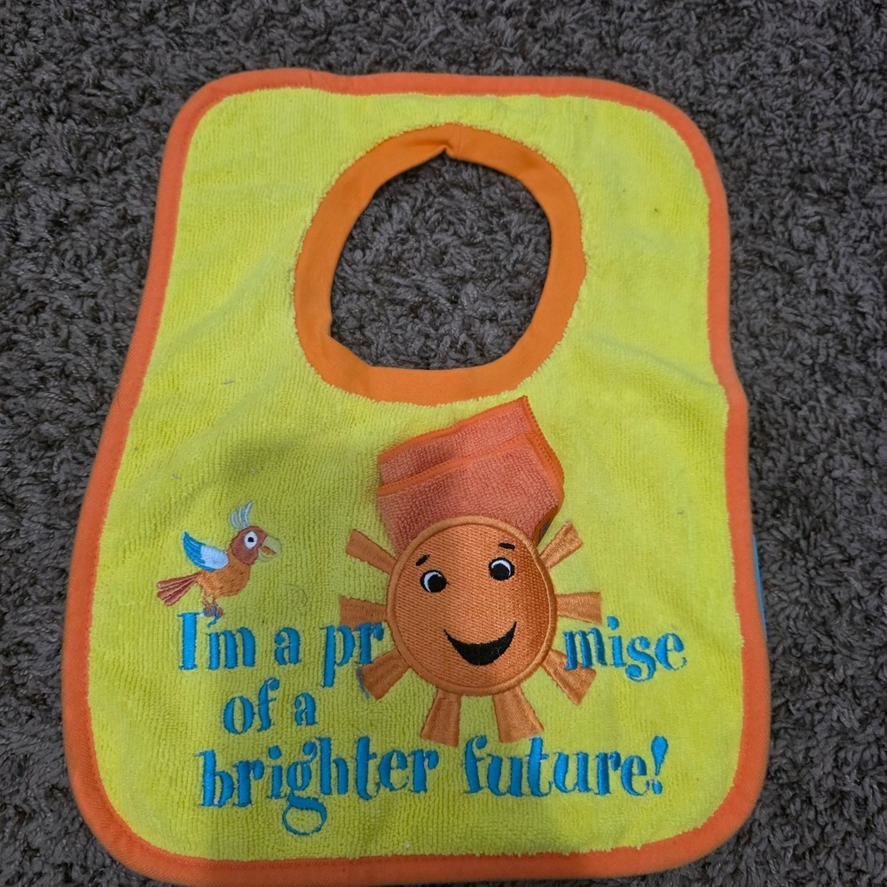 Norwex Kids Baby Bib Sun Microfiber Absorbent Feeding Towel BacLock Yellow Blue